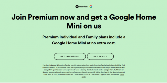 Get Free Google Home Mini Spotify